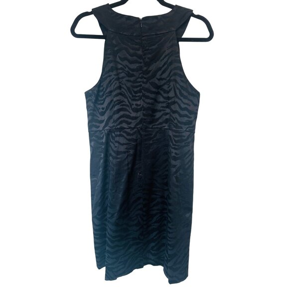 2/$30 Michael Kors 10 Black Zebra Print Sleeveless Dress Polyester Cotton Blend - Picture 9 of 16